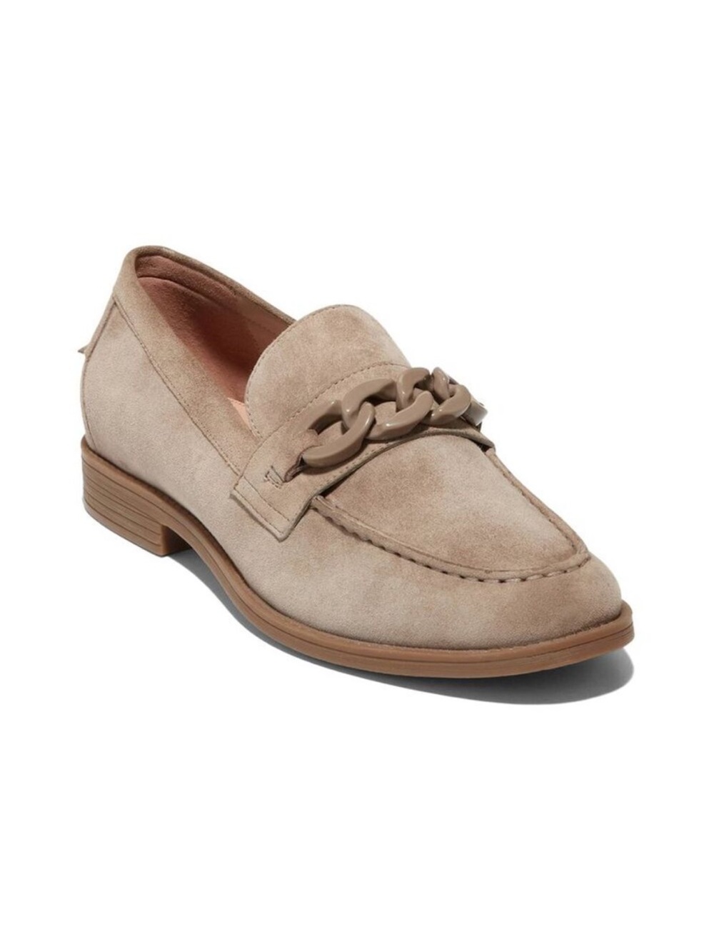 Cole Haan Women's Stassi Chain Slip-On Suede Loafers 10B Irish Coffee NEW